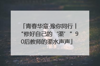 青春华章·豫你同行丨“修好自己的‘渠’”90后教师的渠水声声