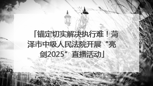 锚定切实解决执行难！菏泽市中级人民法院开展“亮剑2025”直播活动