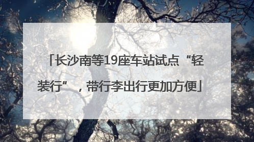 长沙南等19座车站试点“轻装行”，带行李出行更加方便