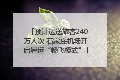 预计运送旅客240万人次 石家庄机场开启暑运“畅飞模式”