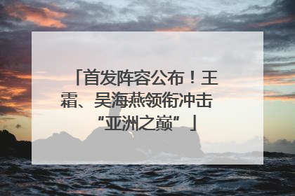 首发阵容公布！王霜、吴海燕领衔冲击“亚洲之巅”