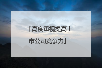 高度重视提高上市公司竞争力