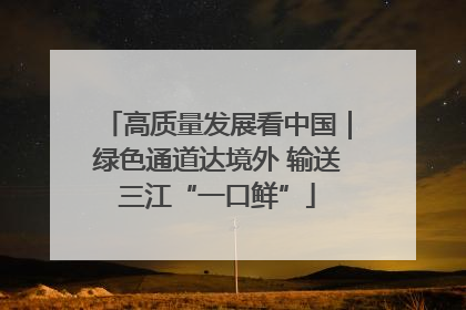 高质量发展看中国｜绿色通道达境外 输送三江“一口鲜”
