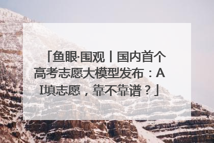 鱼眼·围观丨国内首个高考志愿大模型发布：AI填志愿，靠不靠谱？