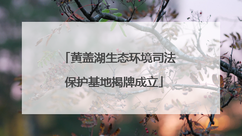黄盖湖生态环境司法保护基地揭牌成立