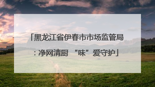 黑龙江省伊春市市场监管局：净网清厨 “味”爱守护