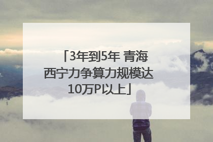 3年到5年 青海西宁力争算力规模达10万P以上