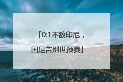 0:1不敌印尼，国足告别世预赛