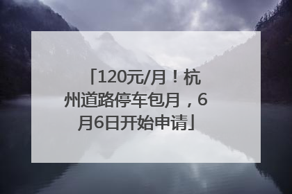 120元/月！杭州道路停车包月，6月6日开始申请