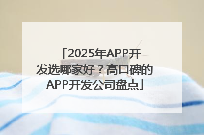 2025年APP开发选哪家好？高口碑的APP开发公司盘点