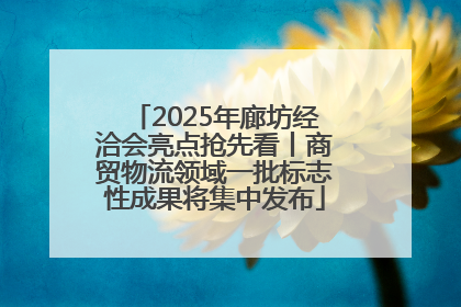 2025年廊坊经洽会亮点抢先看丨商贸物流领域一批标志性成果将集中发布