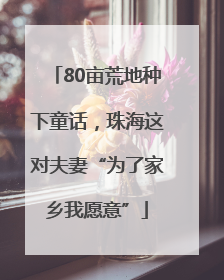 80亩荒地种下童话，珠海这对夫妻“为了家乡我愿意”