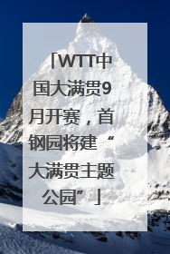 WTT中国大满贯9月开赛，首钢园将建“大满贯主题公园”